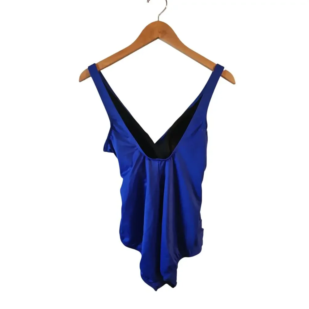 Miraclesuit sz 14D royal blue  Oceanus One Piece swimsuit slimming 10 lbs